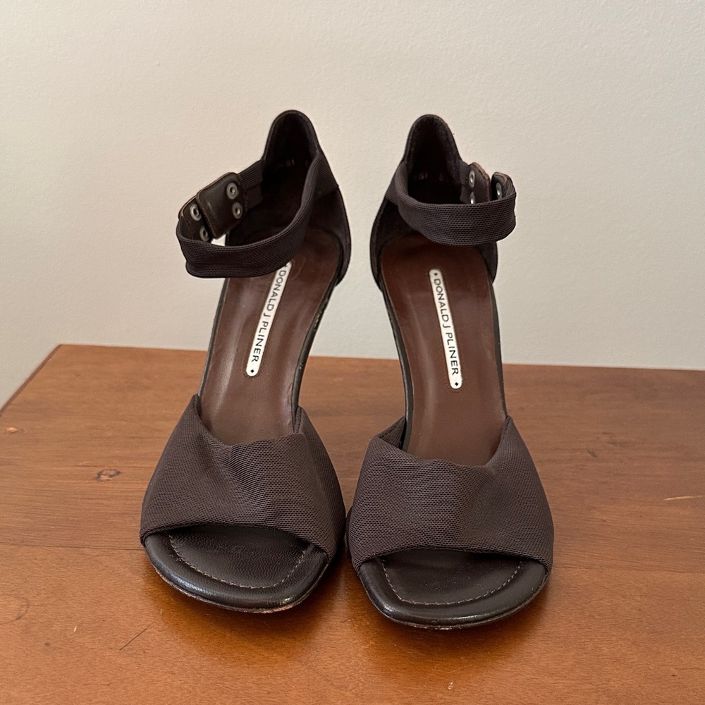Donald J. Pliner Dark Brown Heeled Sandals